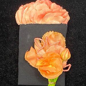 Matching Pocket Square and Boutonniere